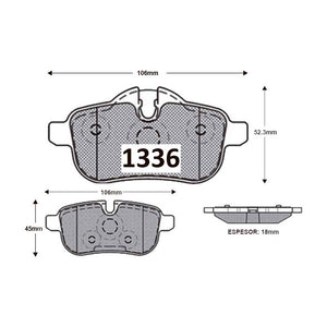 Pastillas de Freno Traseras GTX CLASSIC P1336 Bmw Z4 09- - imagen 2