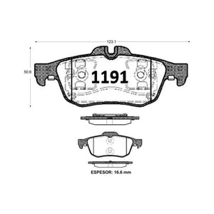 Pastillas de Freno Traseras ITAL BRAKES PM P1191 Renault Latitud 11 - imagen 3