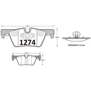 Pastillas de Freno Traseras GTX CLASSIC P1274 Bmw 118d Hb (2020–2022) - imagen 3
