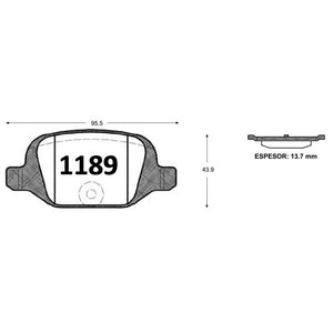 Pastillas de Freno Traseras ITAL BRAKES PM P1189 Fiat Linea Active (2012–2014) - imagen 3