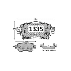 Pastillas de Freno Traseras ITAL BRAKES PM P1335 Nissan New Qashqai (2017–2022) - imagen 3