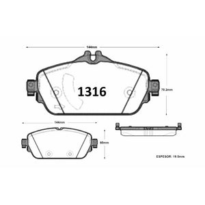 Pastillas de Freno Delanteras GTX CLASSIC P1316 Mercedes Benz C200 (2020–2022) - imagen 3
