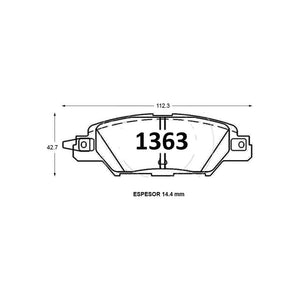 Pastillas de Freno Traseras GTX CLASSIC P1363 Mazda All New (2016–2022) - imagen 3