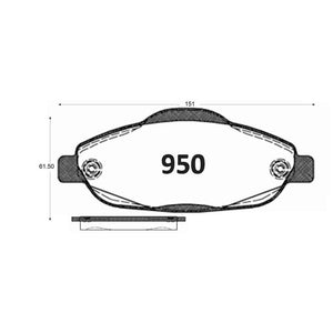Pastillas de Freno Delanteras GTX CLASSIC P0950 Peugeot 308 Confort (2008–2010) - imagen 3