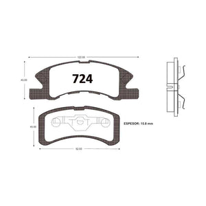 Pastillas de Freno GTX CLASSIC P0724 Mitsubishi Mirage Glx (2014–2020) - imagen 3