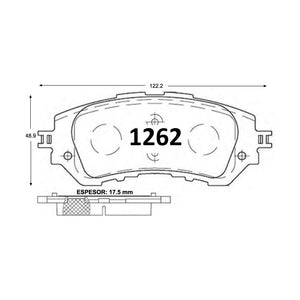Pastillas de Freno Cerámicas Delanteras GTX P1262 Toyota Yaris (2014) - imagen 2