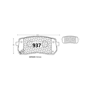 Pastillas de Freno Cerámicas Traseras GTX P0937 Kia Sorento Ex (2015–2022) - imagen 2
