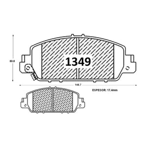 Pastillas de Freno Cerámicas Delanteras GTX P1349 Honda Accord (2015) - imagen 2