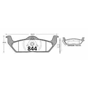 Pastillas de Freno Traseras GTX CLASSIC P0844 Ford F150 Lariat (2006–2010) - imagen 3