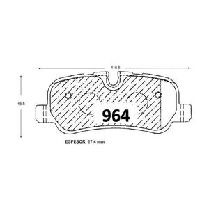 Pastillas de Freno Traseras GTX CLASSIC P0964 Range Rover Todos 2006 Tras - imagen 3