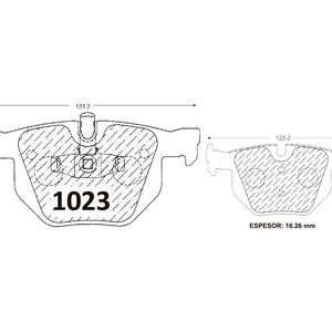 Pastillas de Freno Traseras GTX CLASSIC P1023 Bmw 330i-335i 07 Tras - imagen 3