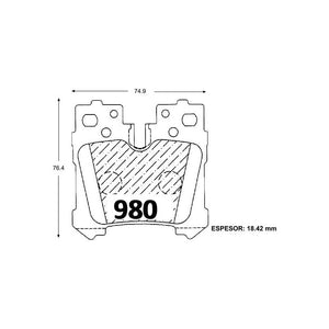 Pastillas de Freno Traseras GTX CLASSIC P0980 Toyota Lexus Ls 460-600 07 - imagen 2