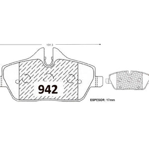 Pastillas de Freno Delanteras GTX CLASSIC P0942 Mini Cooper Del 07/11 - imagen 3
