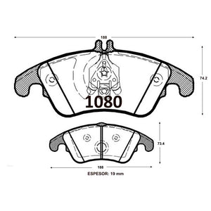 Pastillas de Freno Delanteras GTX CLASSIC P1080 Audi A-4-A5 09 - imagen 2