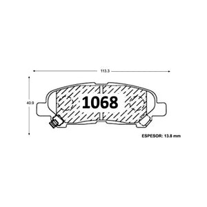 Pastillas de Freno Traseras GTX CLASSIC P1068 Toyota Highlander 08 - imagen 2