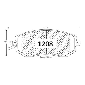 Pastillas de Freno Delanteras GTX CLASSIC P1208 Subaru New Xv (2013–2019) - imagen 3
