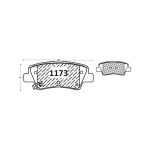 Pastillas de Freno Traseras GTX CLASSIC P1173 Hyundai Elantra Gls (2011–2018) - imagen 3
