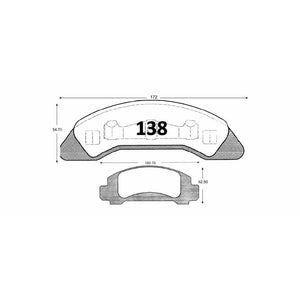Pastillas de Freno GTX CLASSIC P0138 Ford Aerostar Xlt (1986–1987) - imagen 2