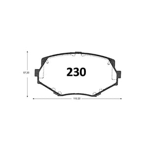 Pastillas de Freno Delanteras ITAL BRAKES PM P0230 Mazda Mx 5 (1997–2004) - imagen 3