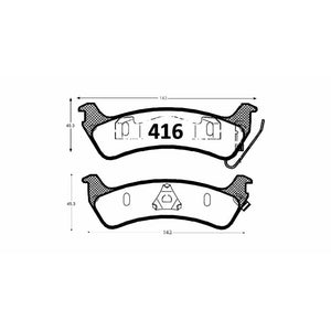 Pastillas de Freno Traseras GTX CLASSIC P0416 Jeep Cherokee Laredo (1984–2000) - imagen 3