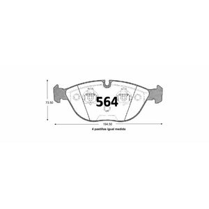 Pastillas de Freno GTX CLASSIC P0564 Bmw 740-750 94-01 - imagen 2