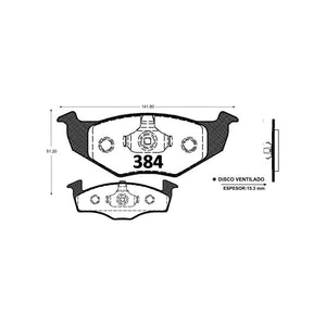 Pastillas de Freno Delanteras ITAL BRAKES PM P0384 Volkswagen Polo Classic (1998–2002) - imagen 3