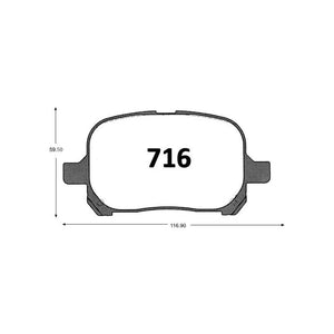 Pastillas de Freno ITAL BRAKES PM P0716 Toyota Avalon 98-03 - imagen 3