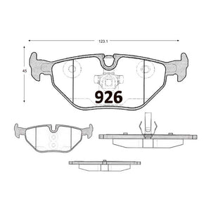 Pastillas de Freno Traseras GTX CLASSIC P0926 Mg 6 Dvvt (2010–2013) - imagen 3