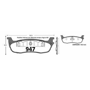 Pastillas de Freno GTX CLASSIC P0947 Ford Expedition Xlt (1997–1998) - imagen 2