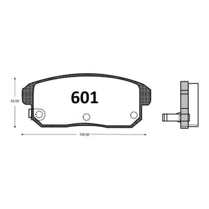 Pastillas de Freno GTX CLASSIC P0601 Nissan Sentra Xe (2002–2007) - imagen 3