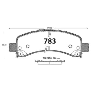 Pastillas de Freno GTX CLASSIC P0783 Chevrolet Tahoe Tr 04 - imagen 3
