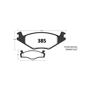 Pastillas de Freno ITAL BRAKES PM P0385 Volkswagen Golf Gl (1990–1998) - imagen 3