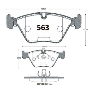 Pastillas de Freno GTX CLASSIC P0563 Bmw 525-530 E-39 97 - imagen 2