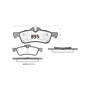 Pastillas de Freno GTX CLASSIC P0895 Austin Mini 04/06 - imagen 3