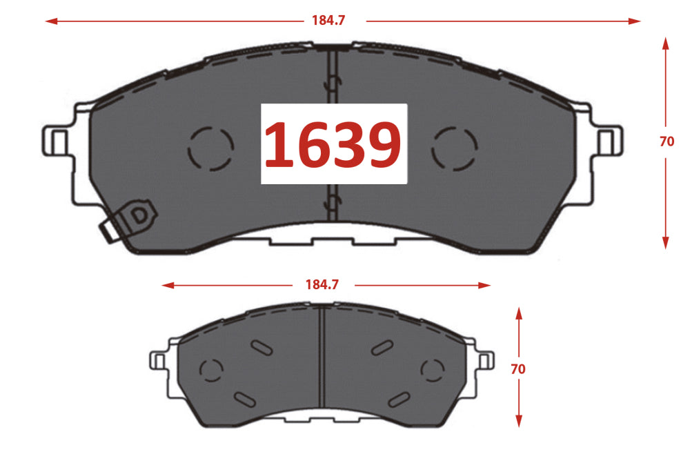 Pastillas de Freno Delanteras GTX CLASSIC P1639 Ford Ranger Raptor 2.0 21 - imagen 3