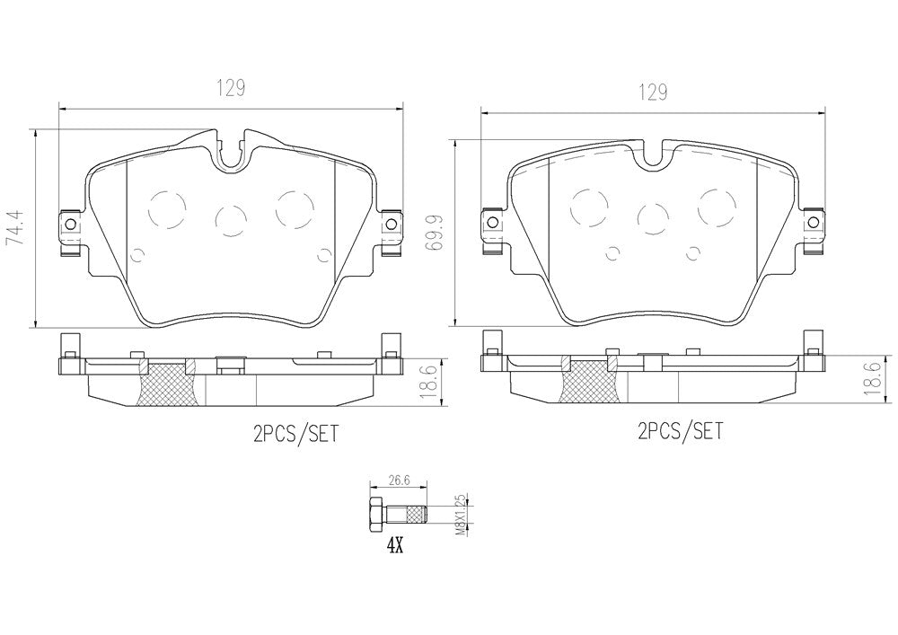 Pastillas de Freno Cerámicas Delanteras GTX P1416 Bmw X1 Sdrive (2015) - imagen 3