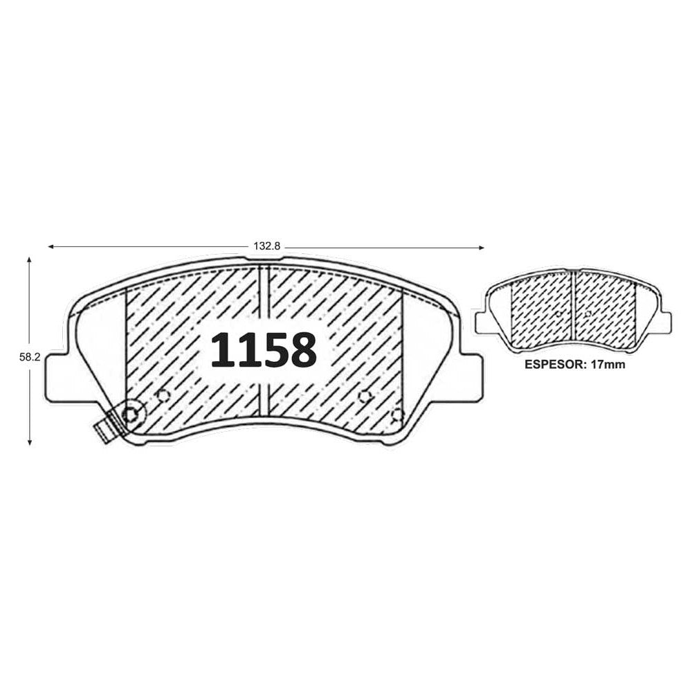Pastillas de Freno Delanteras GTX CLASSIC P1158 Hyundai Accent Rb (2011–2021) - imagen 3