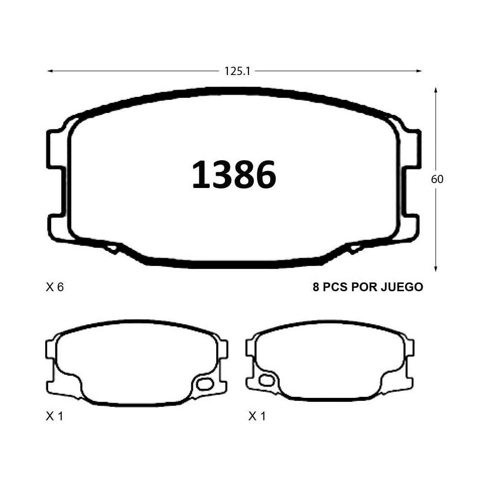 Pastillas de Freno Traseras GTX CLASSIC P1386 Mitsubishi Canter (1996–2004) - imagen 3