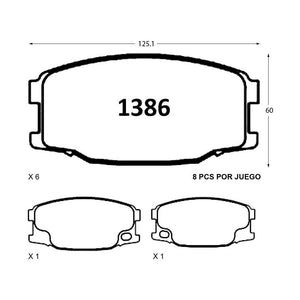Pastillas de Freno Traseras GTX CLASSIC P1386 Mitsubishi Canter (1996–2004) - imagen 3