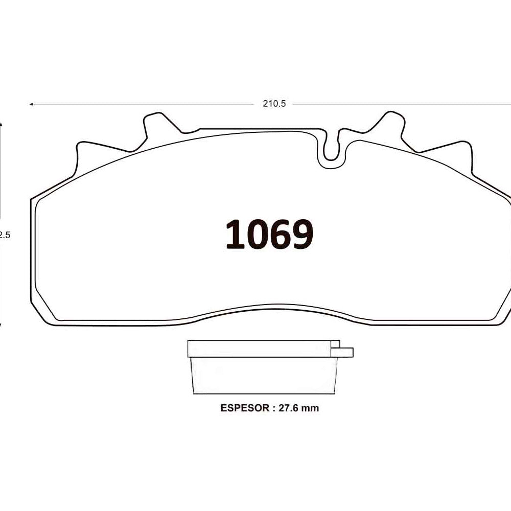 Pastillas de Freno Delanteras GTX CLASSIC P1069 Volvo Vm17-Vm23 03 - imagen 3
