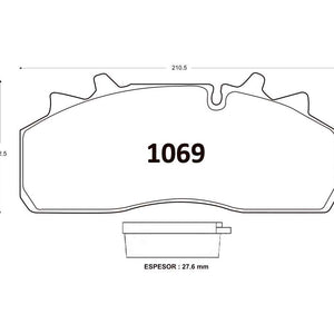 Pastillas de Freno Delanteras GTX CLASSIC P1069 Volvo Vm17-Vm23 03 - imagen 3