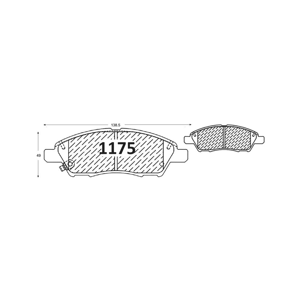 Pastillas de Freno Delanteras GTX CLASSIC P1175 Nissan Versa Sense (2013–2019) - imagen 3