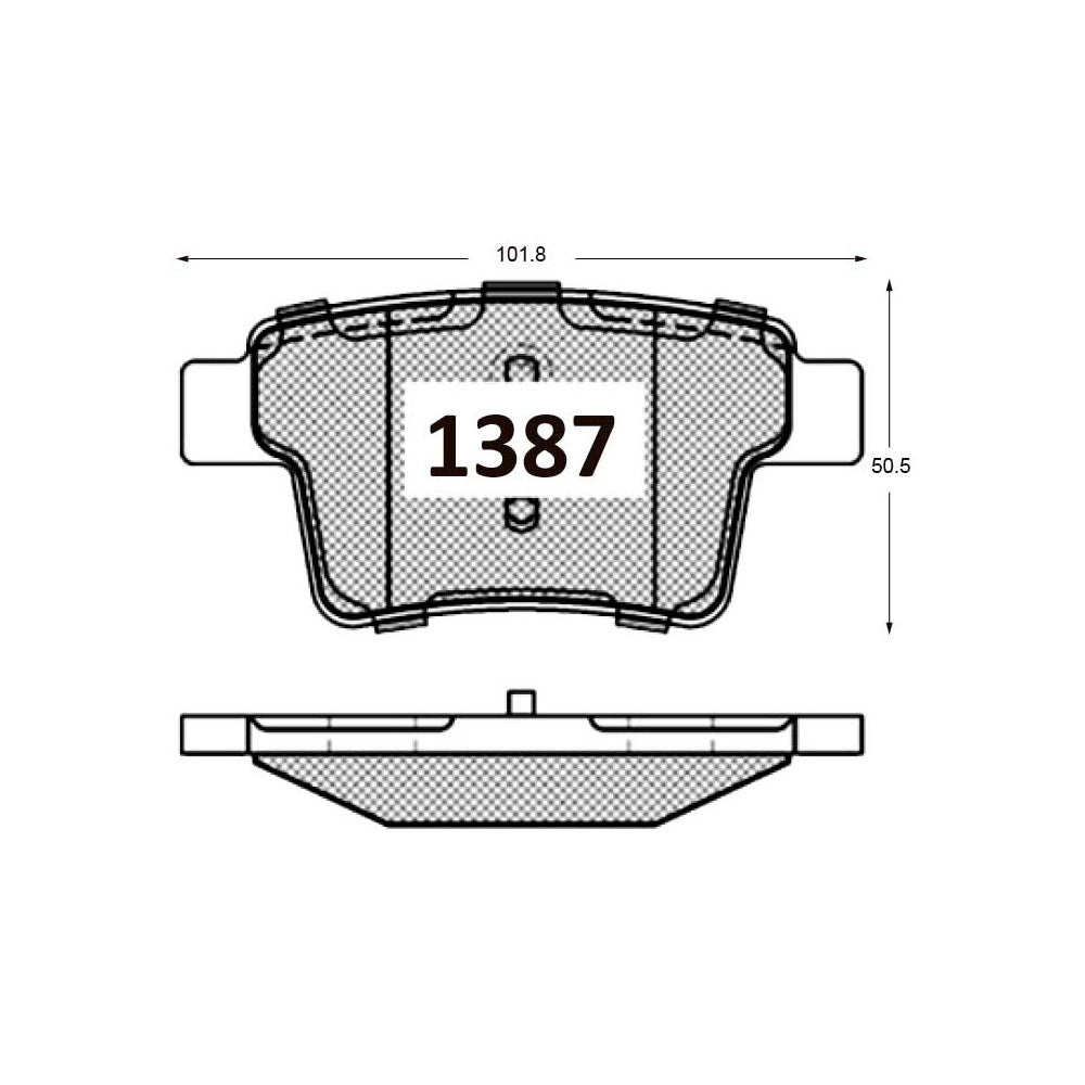 Pastillas de Freno Traseras GTX CLASSIC P1387 Byd S6 /Geely Ex7 14- - imagen 3