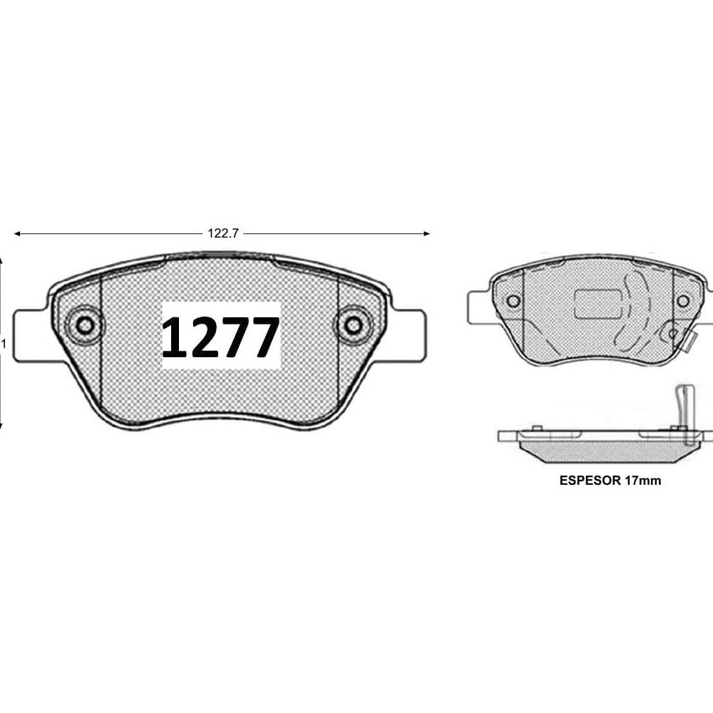 Pastillas de Freno Delanteras ITAL BRAKES PM P1277 Opel Corsa 1.4-1.6 13- - imagen 3
