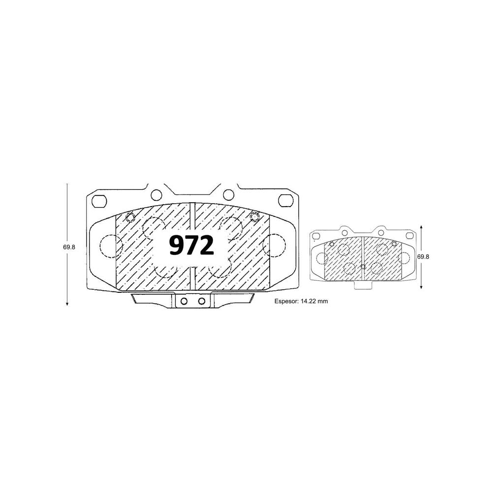 Pastillas de Freno Delanteras GTX CLASSIC P0972 Subaru Impreza 06/07 - imagen 3