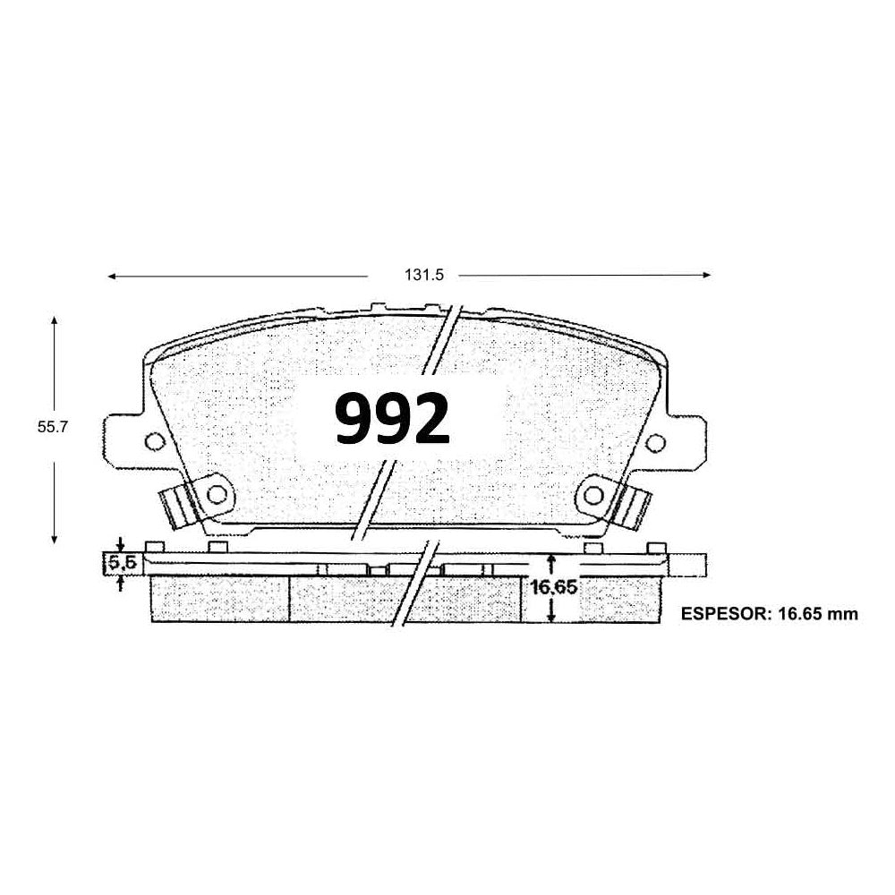 Pastillas de Freno Delanteras GTX CLASSIC P0992 Honda Civic Lx (2006–2010) - imagen 2