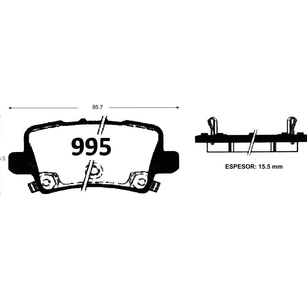 Pastillas de Freno Traseras GTX CLASSIC P0995 Honda Civic Hybrid (2008–2010) - imagen 2