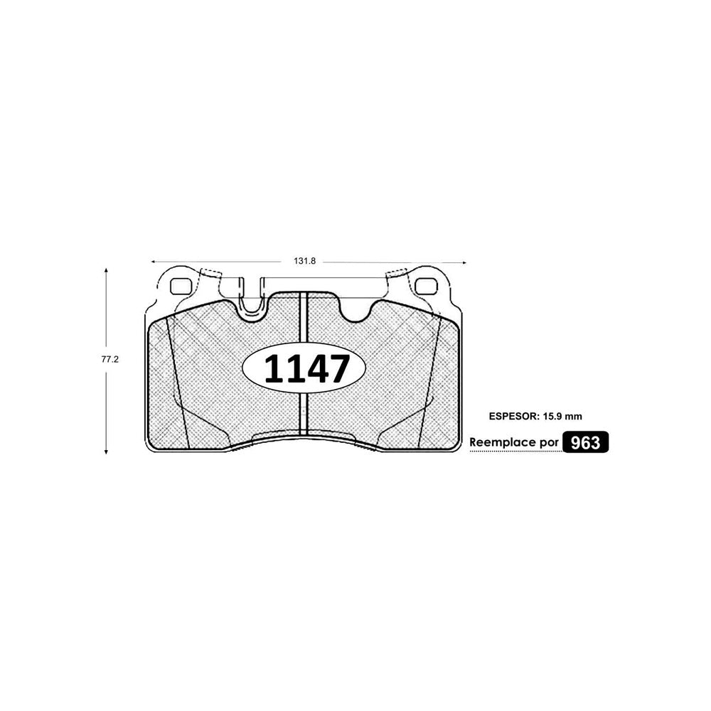 Pastillas de Freno Delanteras GTX CLASSIC P1147 Volkswagen Touareg Tdi (2020–2022) - imagen 3