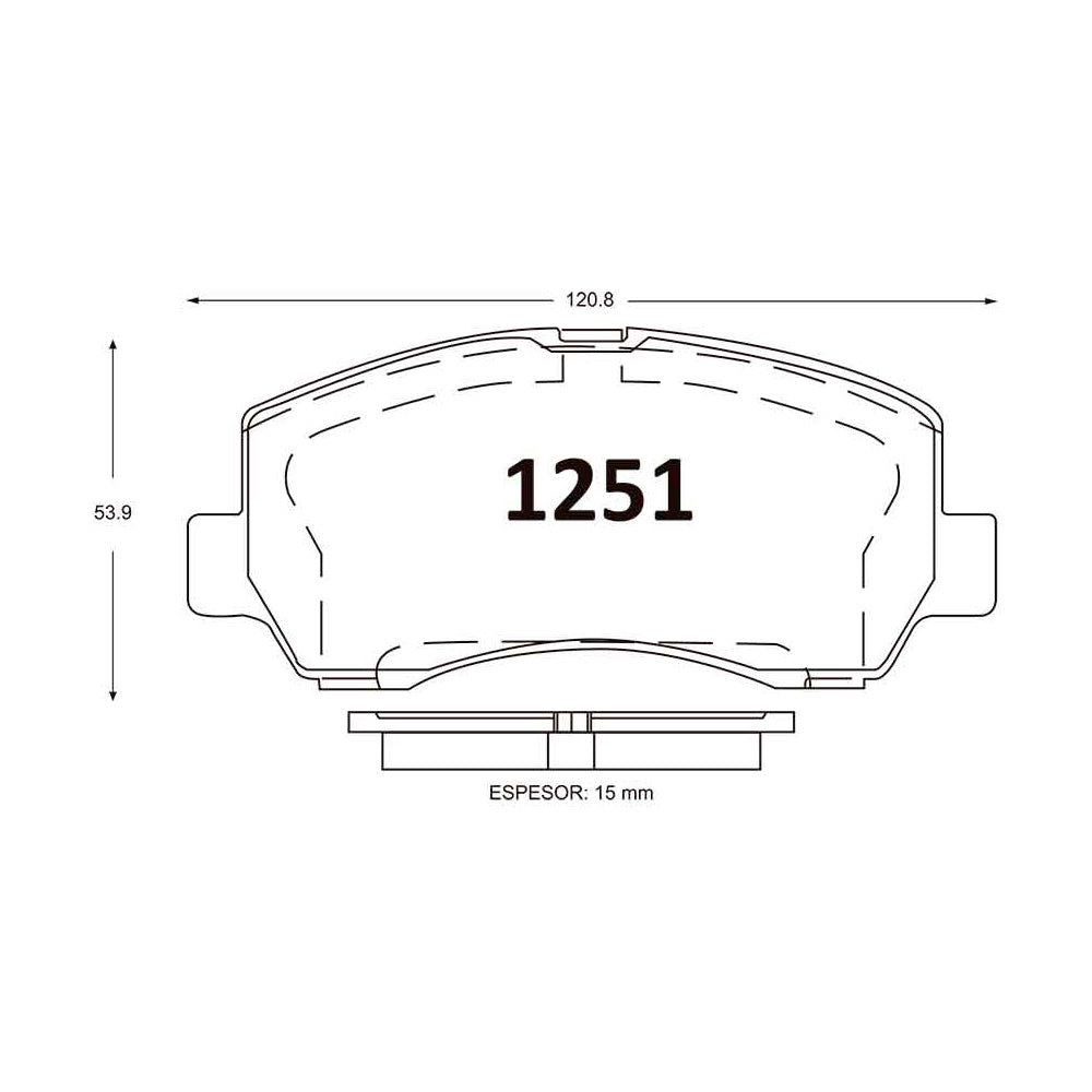 Pastillas de Freno Delanteras ITAL BRAKES PM P1251 Changan S100 1.0 (2013–2016) - imagen 3