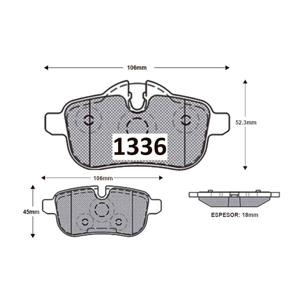 Pastillas de Freno Traseras GTX CLASSIC P1336 Bmw Z4 09- - imagen 2